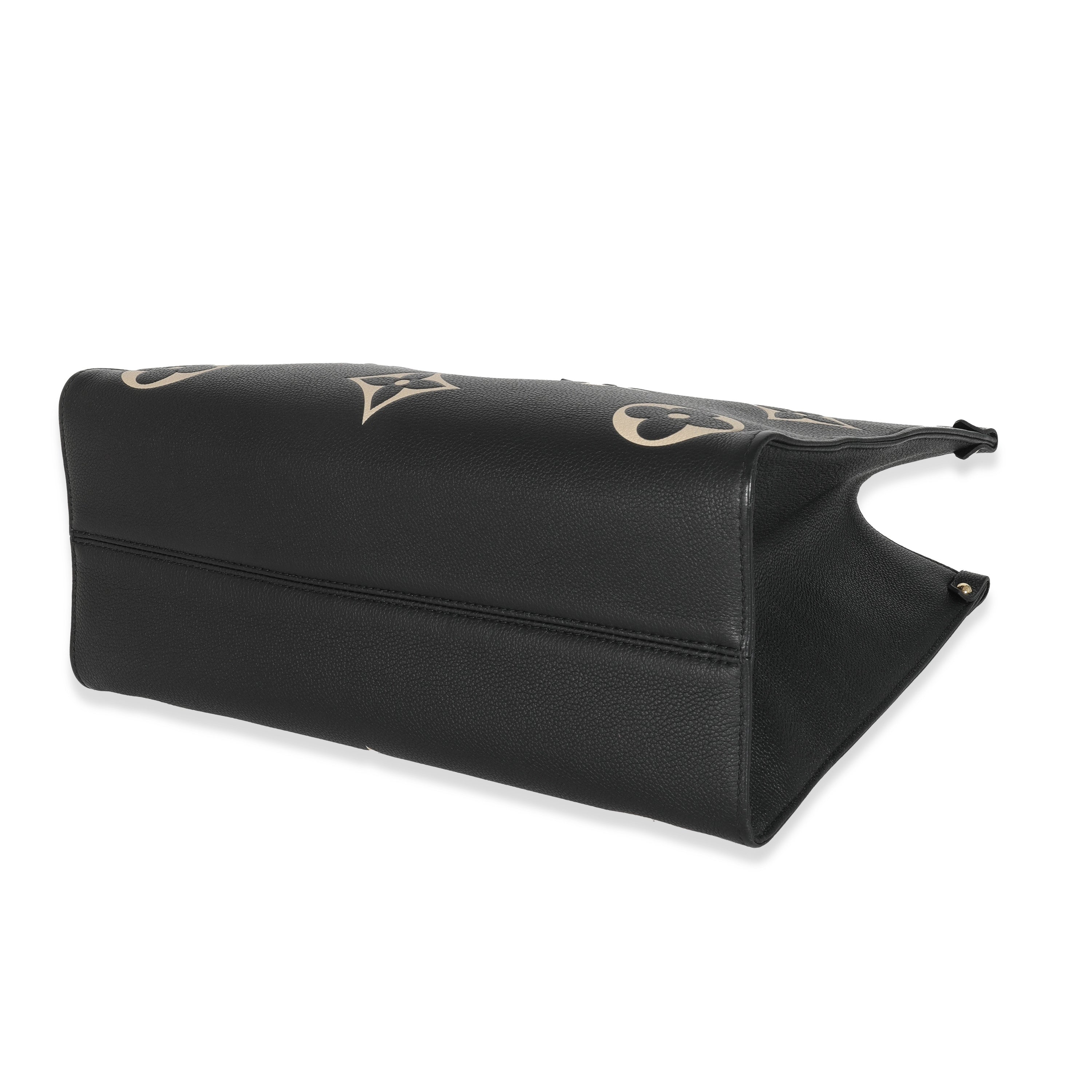 Louis Vuitton Louis Vuitton Black Beige Monogram Giant Empreinte OnTheGo MM