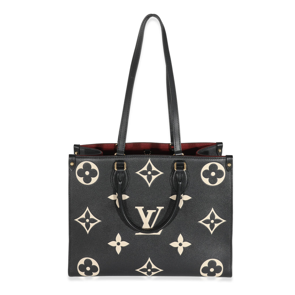Louis Vuitton Louis Vuitton Black Beige Monogram Giant Empreinte OnTheGo MM