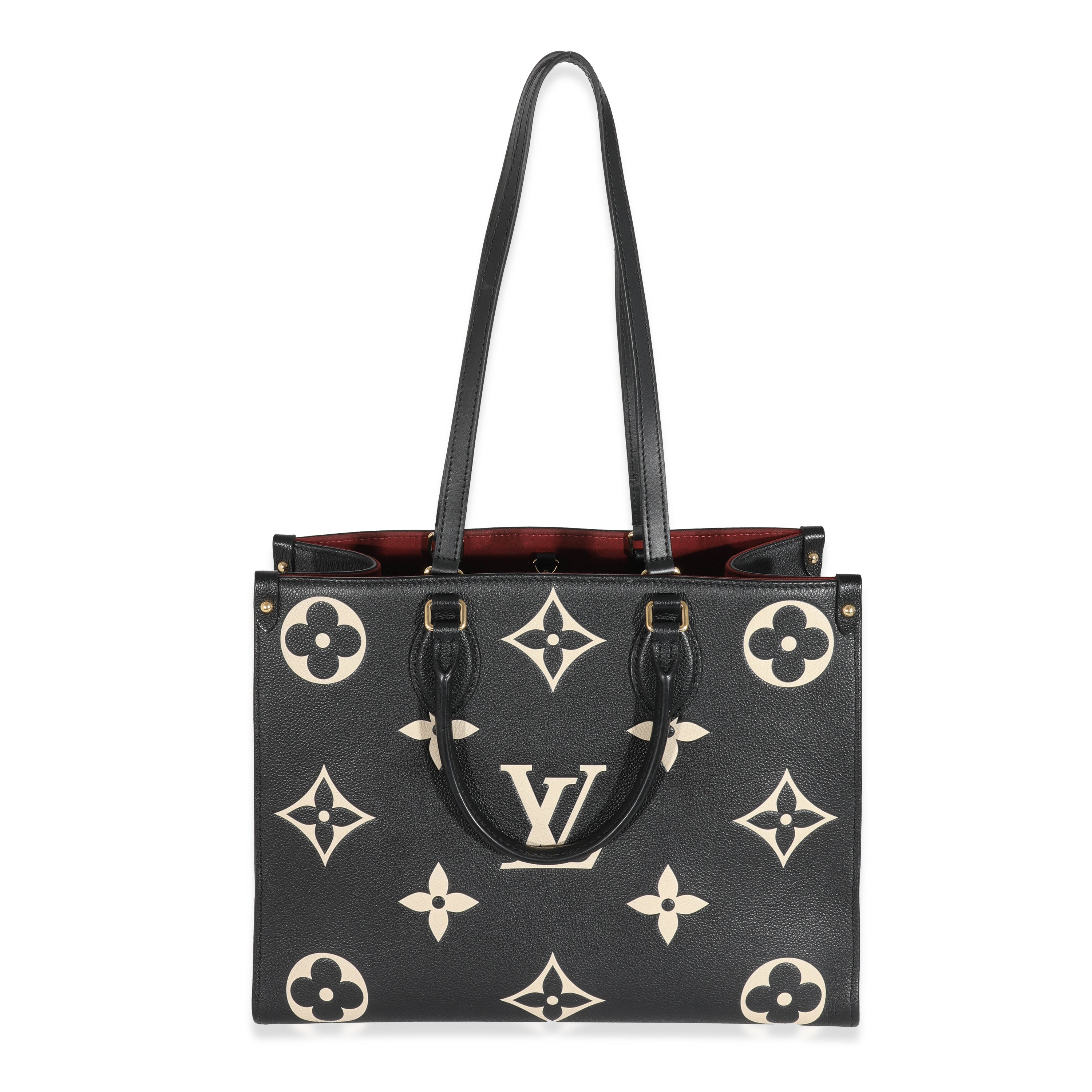 Louis Vuitton Louis Vuitton Black Beige Monogram Giant Empreinte OnTheGo MM