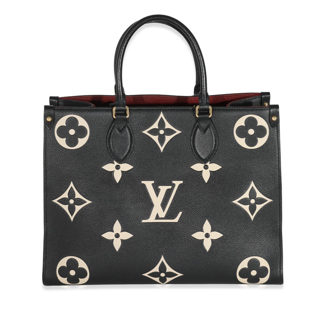Louis Vuitton Louis Vuitton Black Beige Monogram Giant Empreinte OnTheGo MM