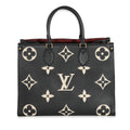 Louis Vuitton Louis Vuitton Black Beige Monogram Giant Empreinte OnTheGo MM