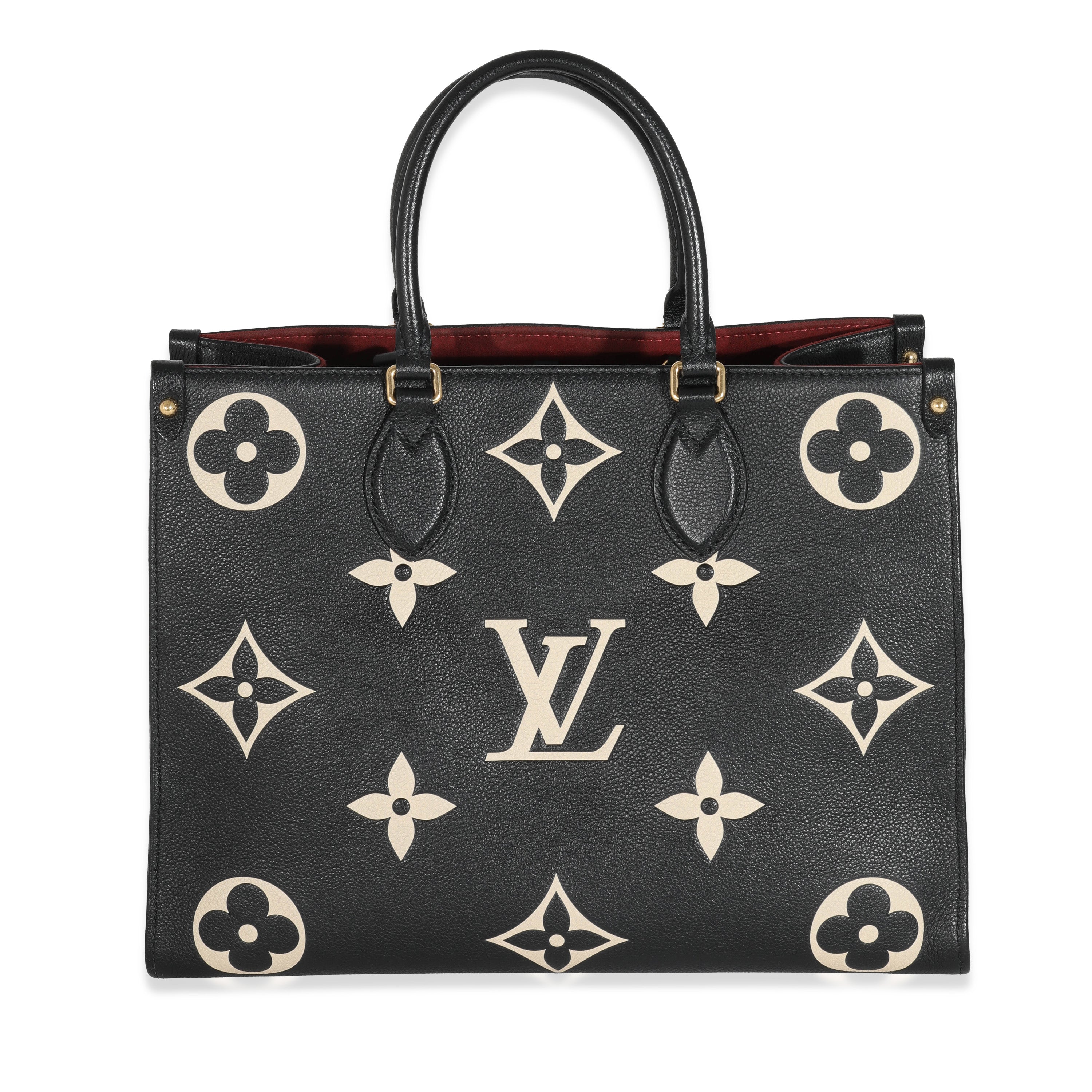 Louis Vuitton Louis Vuitton Black Beige Monogram Giant Empreinte OnTheGo MM