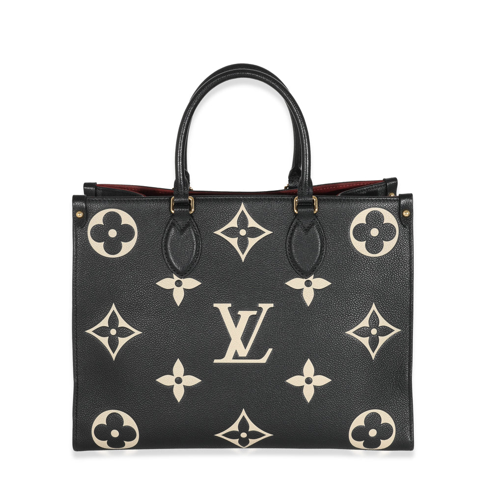 Louis Vuitton Louis Vuitton Black Beige Monogram Giant Empreinte OnTheGo MM