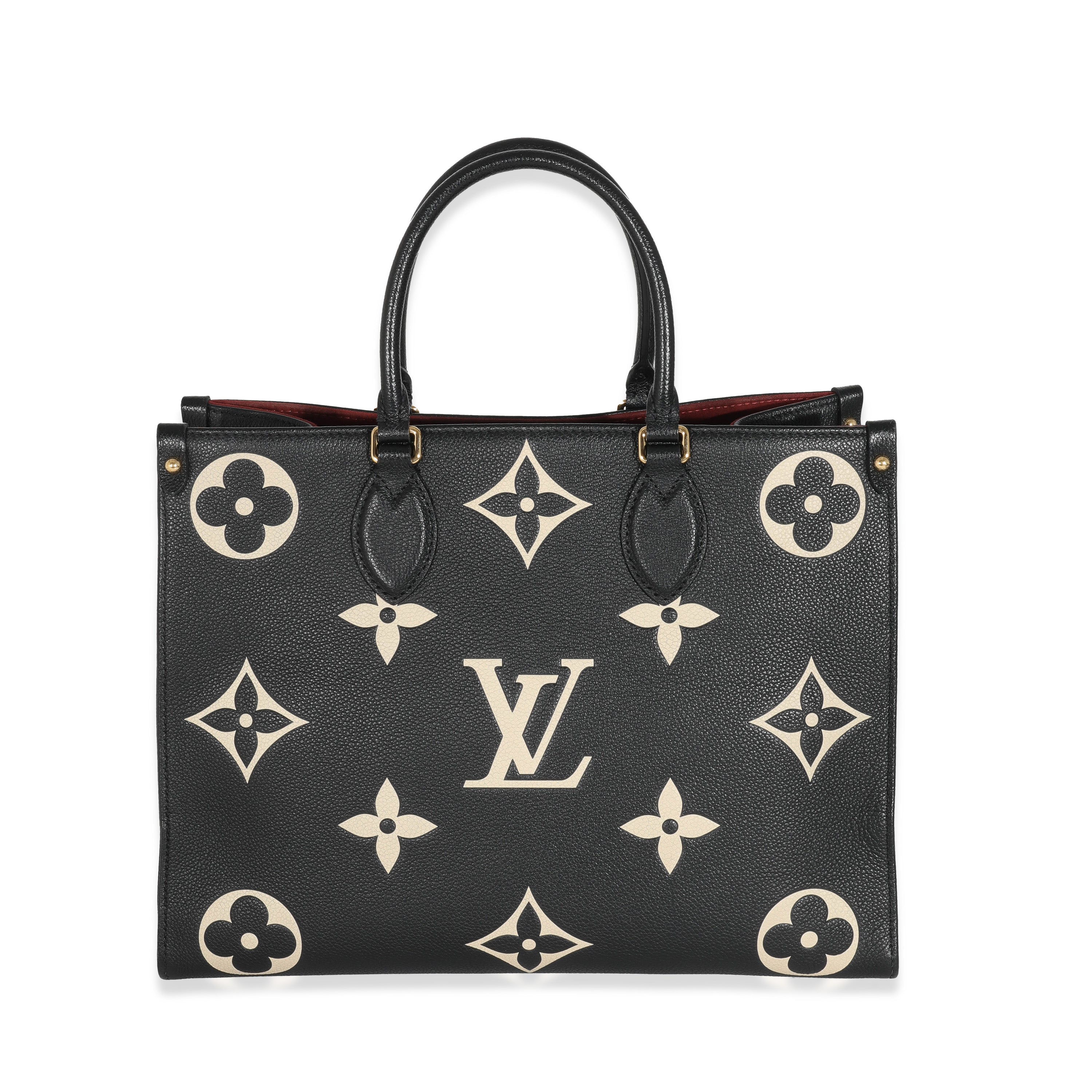 Louis Vuitton Louis Vuitton Black Beige Monogram Giant Empreinte OnTheGo MM