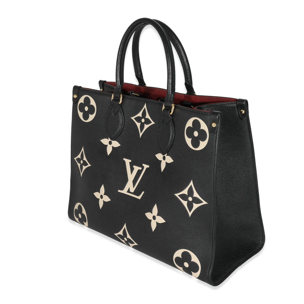 Louis Vuitton Louis Vuitton Black Beige Monogram Giant Empreinte OnTheGo MM