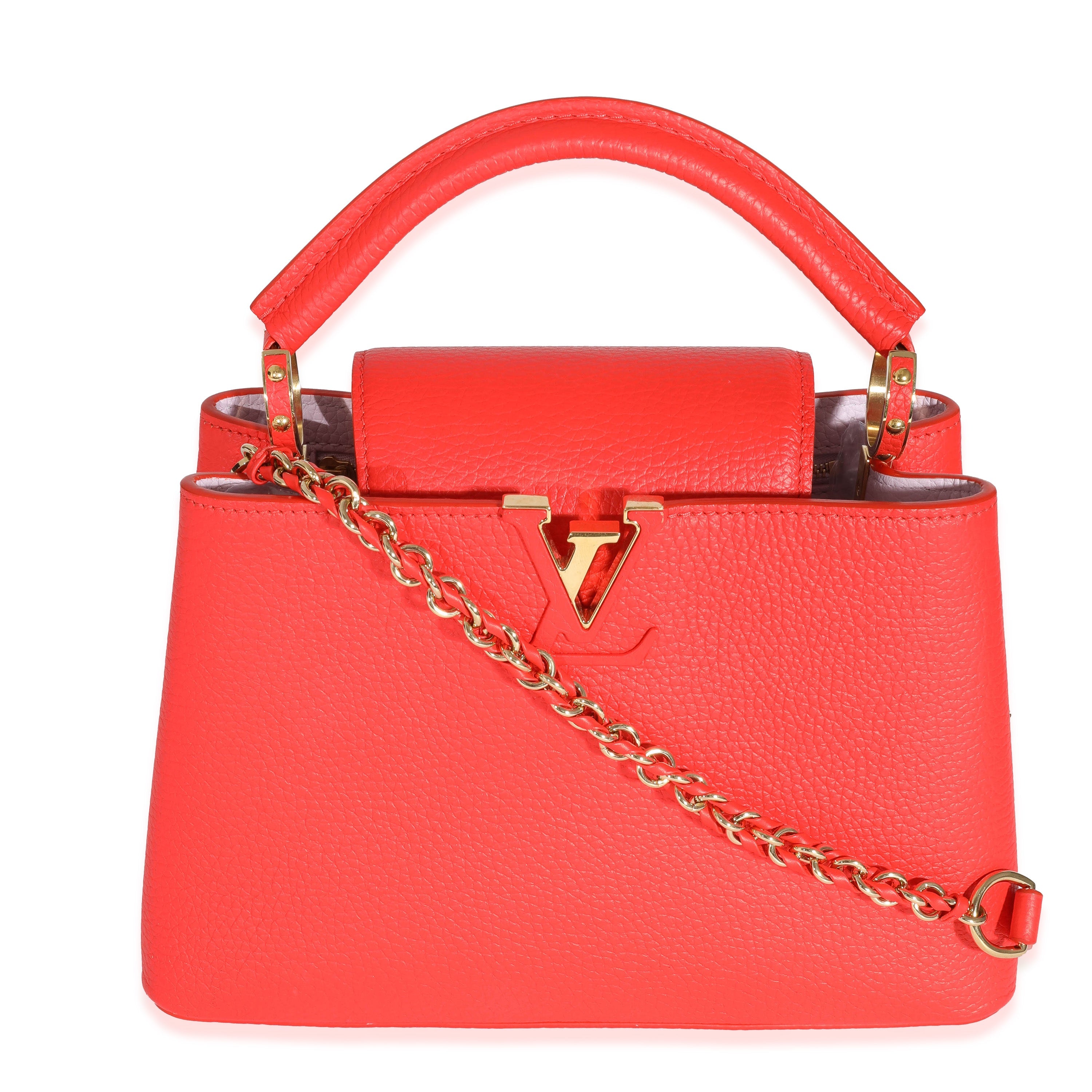 Louis Vuitton Louis Vuitton Tonic Orange Taurillon Capucines BB