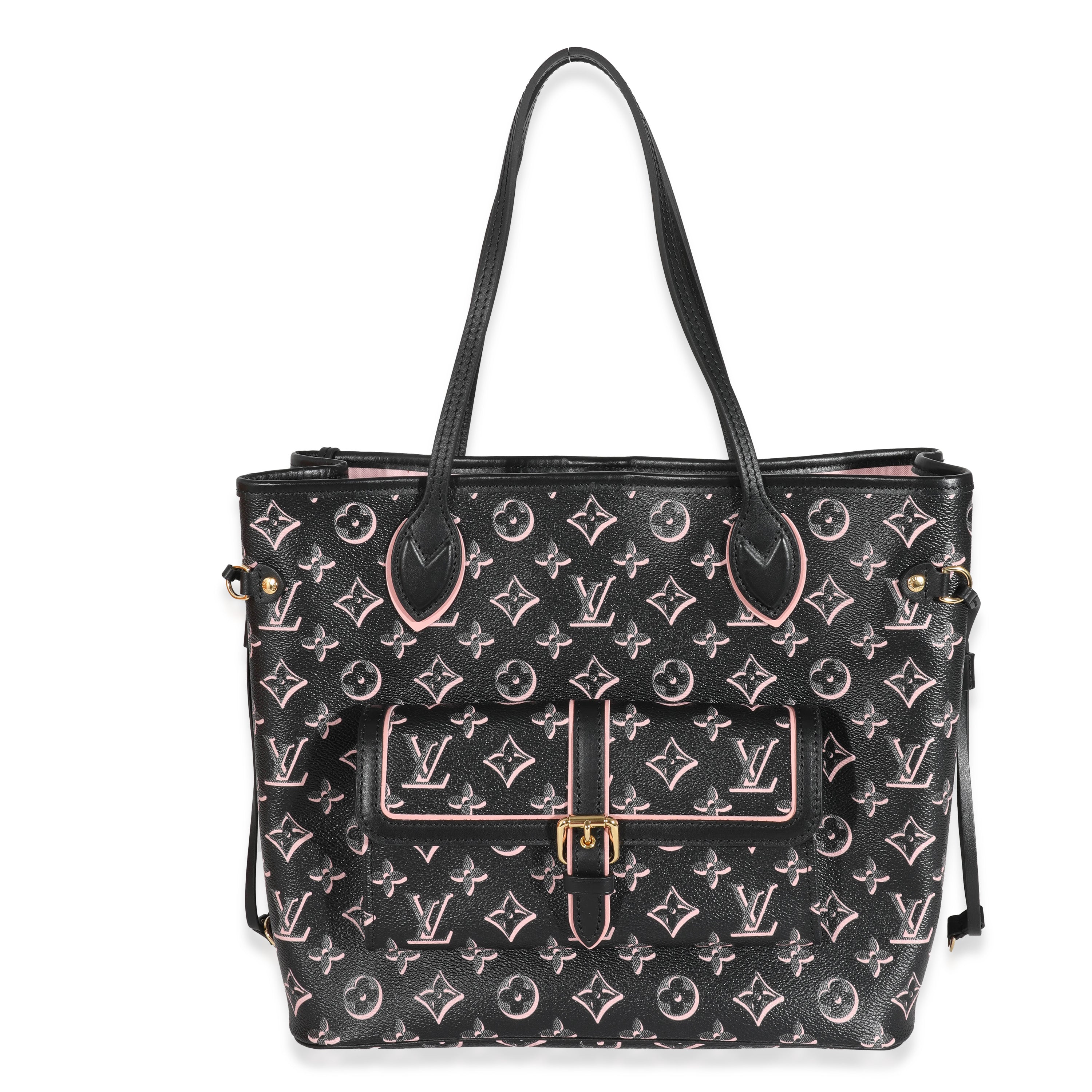 Louis Vuitton Louis Vuitton Black Pink Monogram Canvas Fall For You Neverfull MM