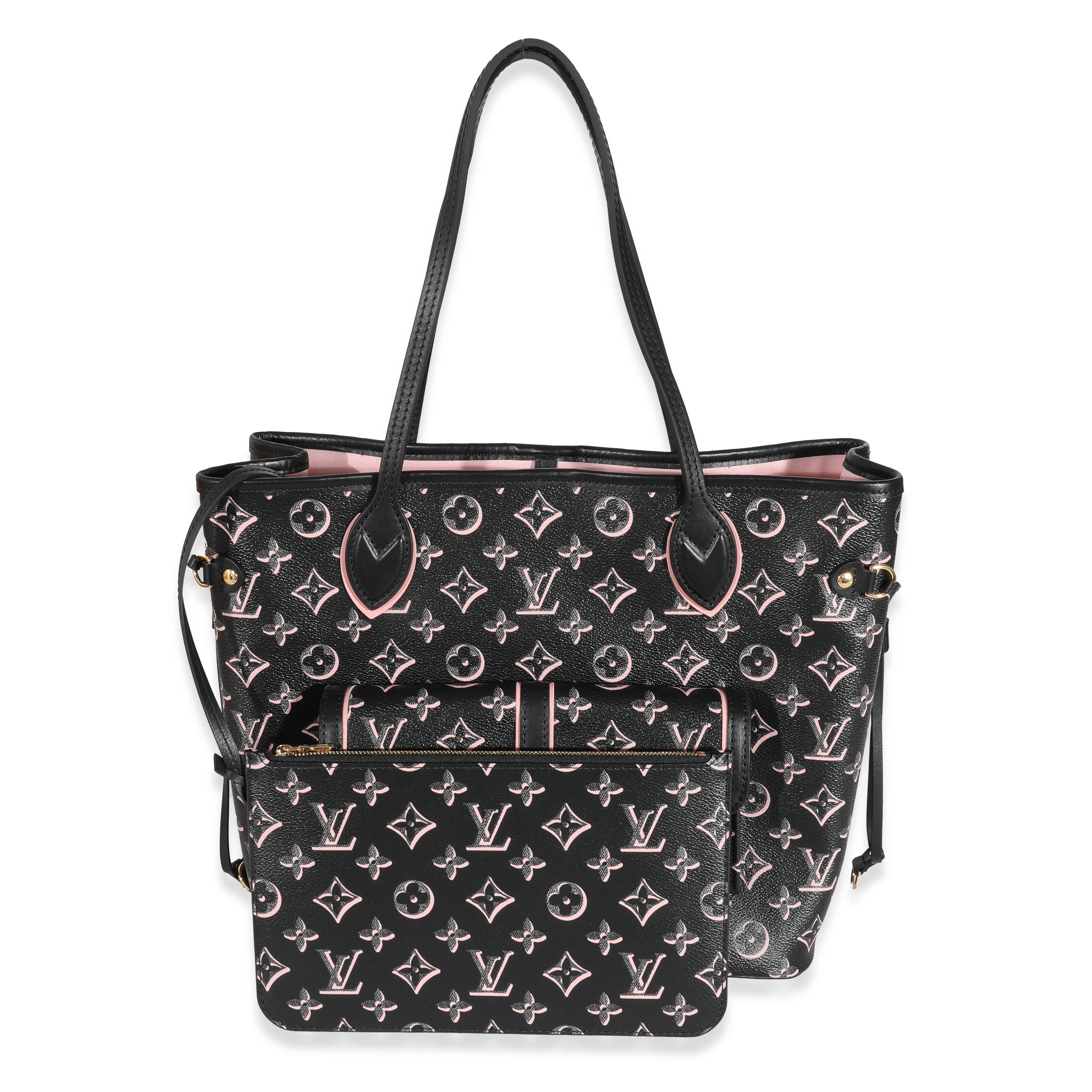 Louis Vuitton Louis Vuitton Black Pink Monogram Canvas Fall For You Neverfull MM