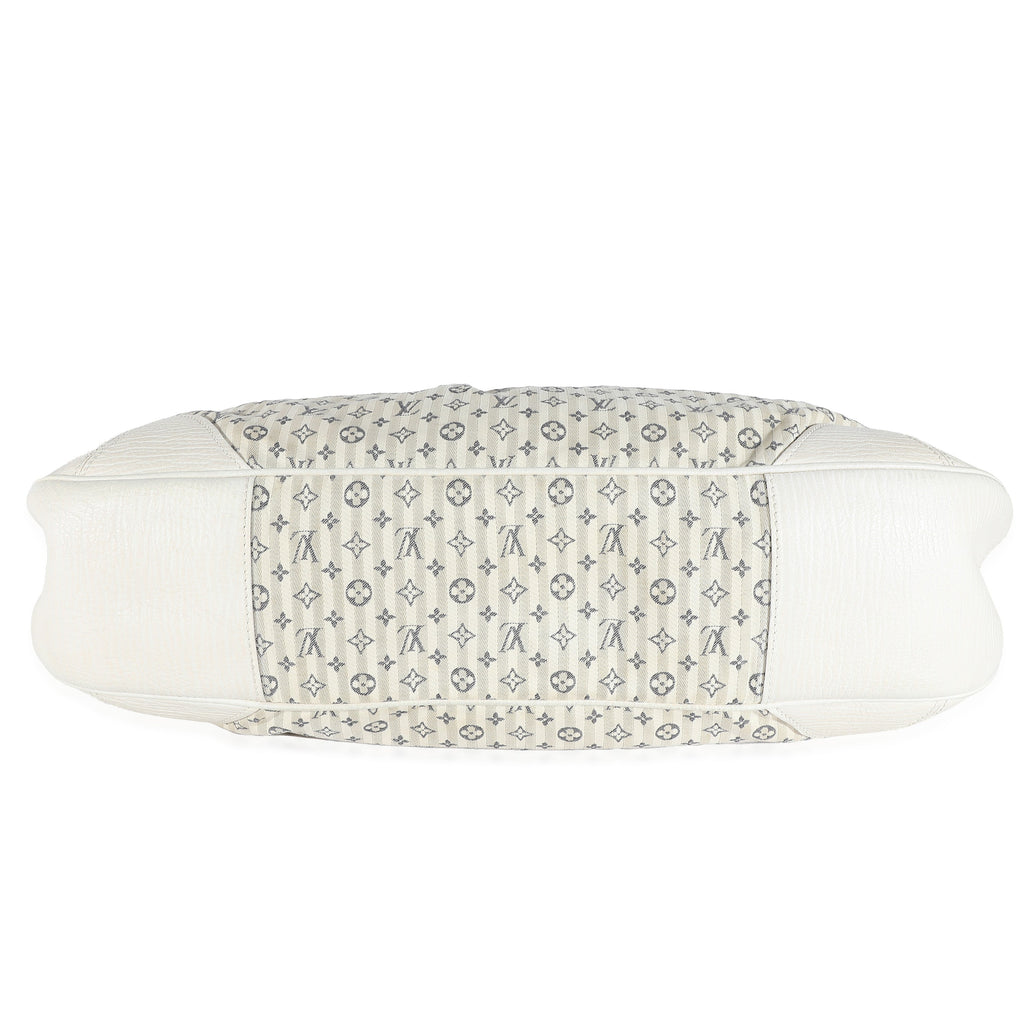 Louis Vuitton Louis Vuitton White Blue Mini Lin Croisette Marina GM