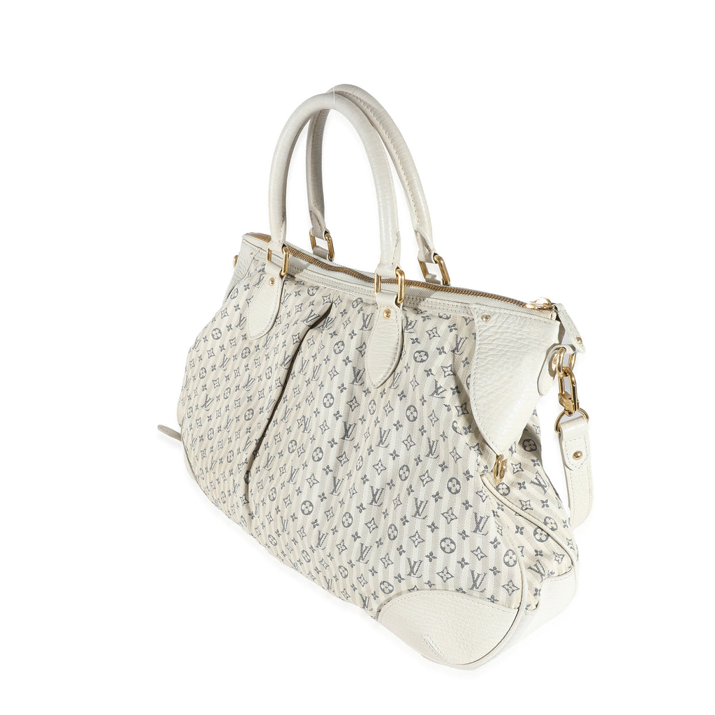Louis Vuitton Louis Vuitton White Blue Mini Lin Croisette Marina GM