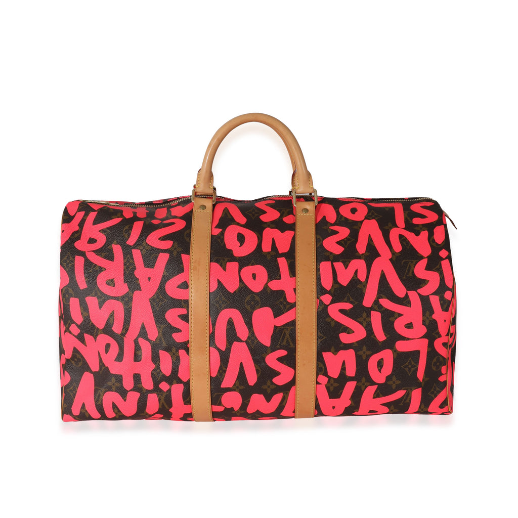 Louis Vuitton Louis Vuitton x Stephen Sprouse Pink Monogram Graffiti Keepall 50