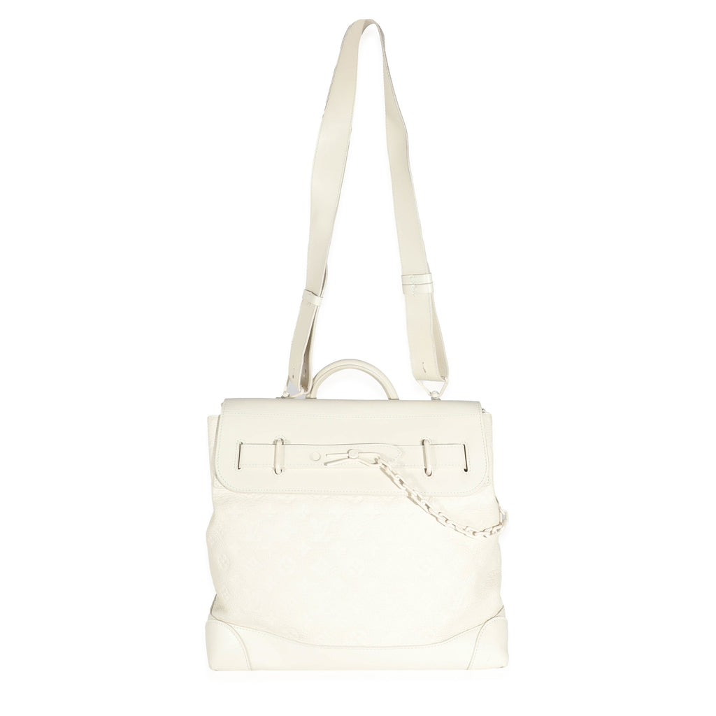 Louis Vuitton Louis Vuitton White Monogram Taurillon Leather Steamer PM