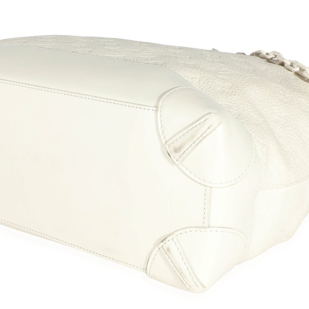Louis Vuitton Louis Vuitton White Monogram Taurillon Leather Steamer PM