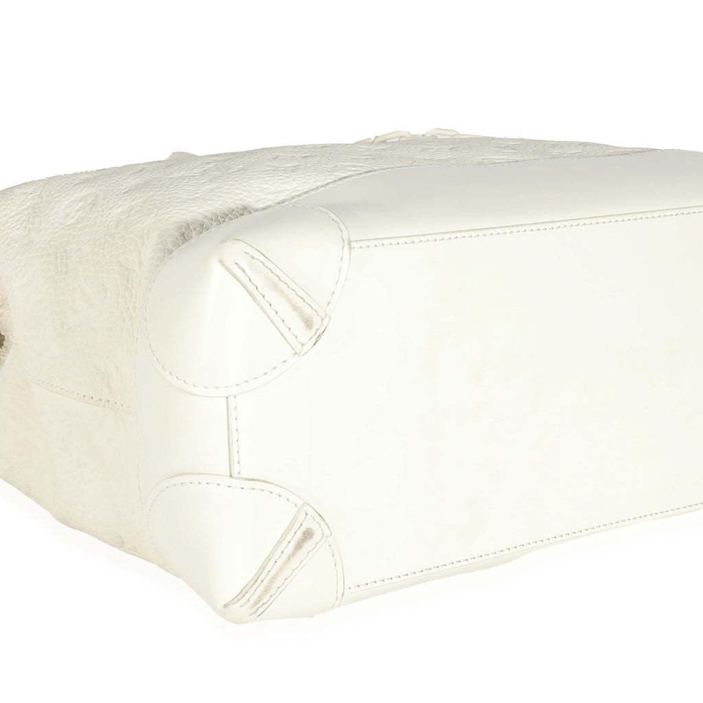 Louis Vuitton Louis Vuitton White Monogram Taurillon Leather Steamer PM