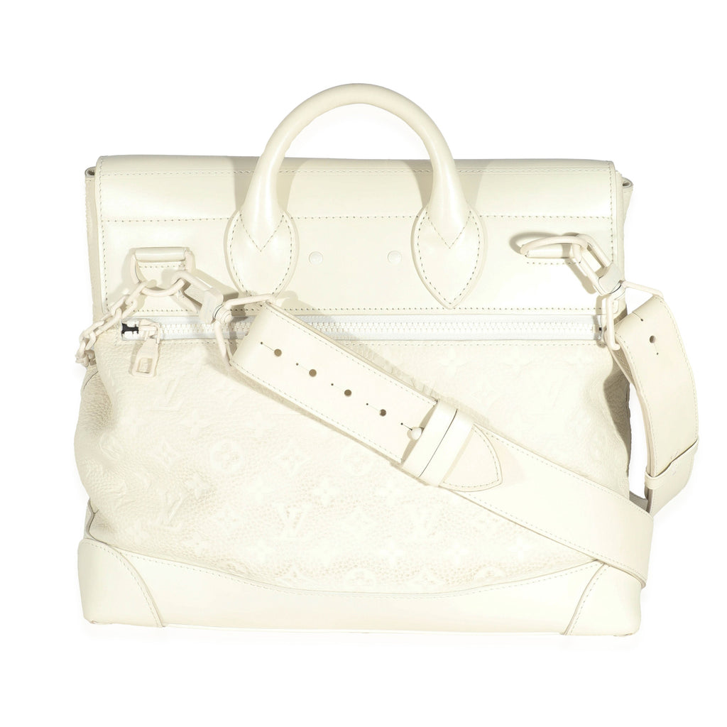 Louis Vuitton Louis Vuitton White Monogram Taurillon Leather Steamer PM