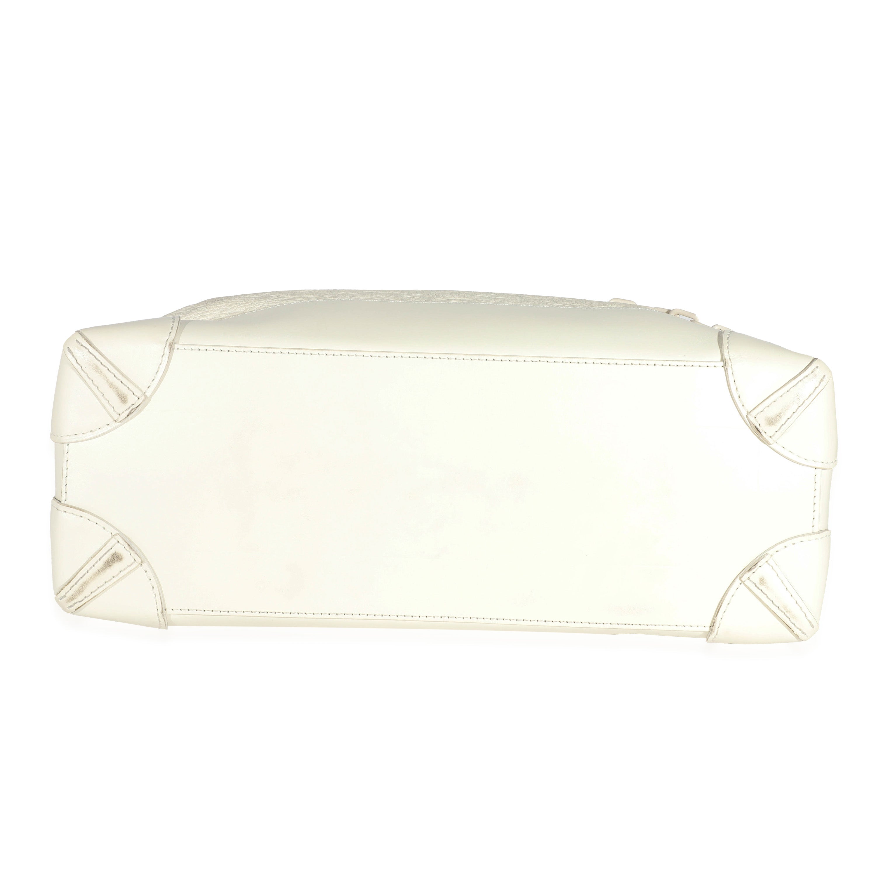 Louis Vuitton Louis Vuitton White Monogram Taurillon Leather Steamer PM