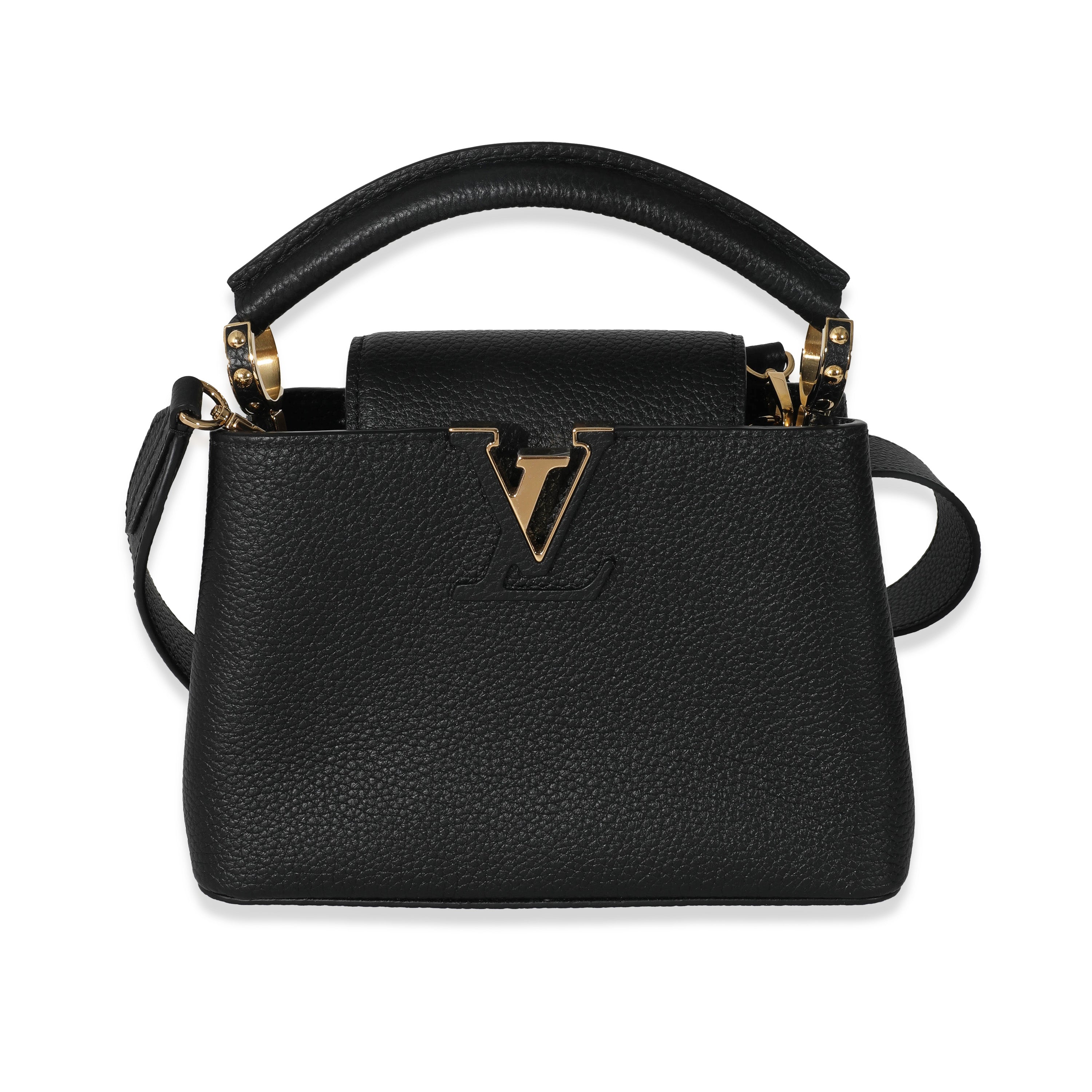 Louis Vuitton Louis Vuitton Black Taurillon Mini Capucines