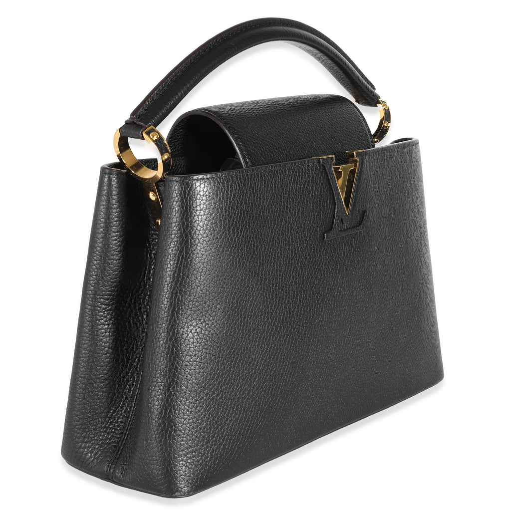 Louis Vuitton Black Taurillon Capucines MM