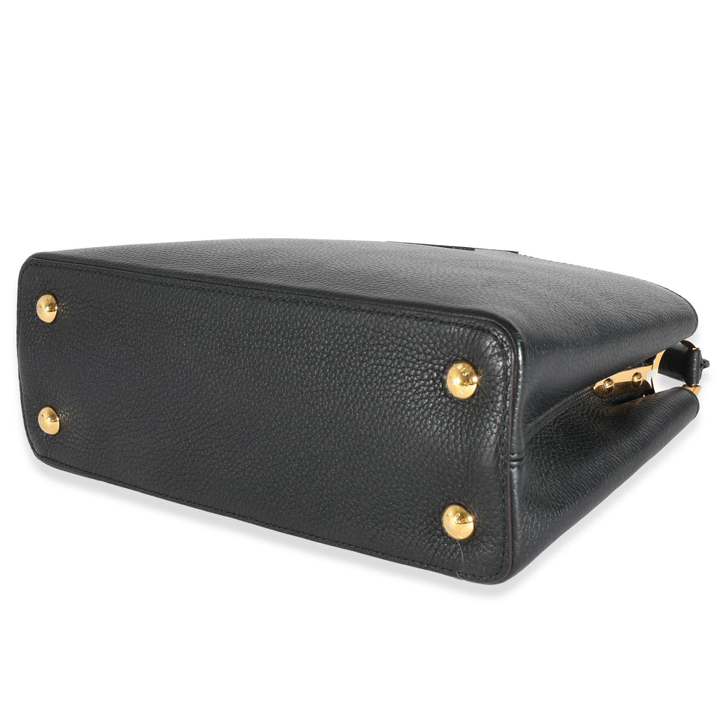 Louis Vuitton Black Taurillon Capucines MM