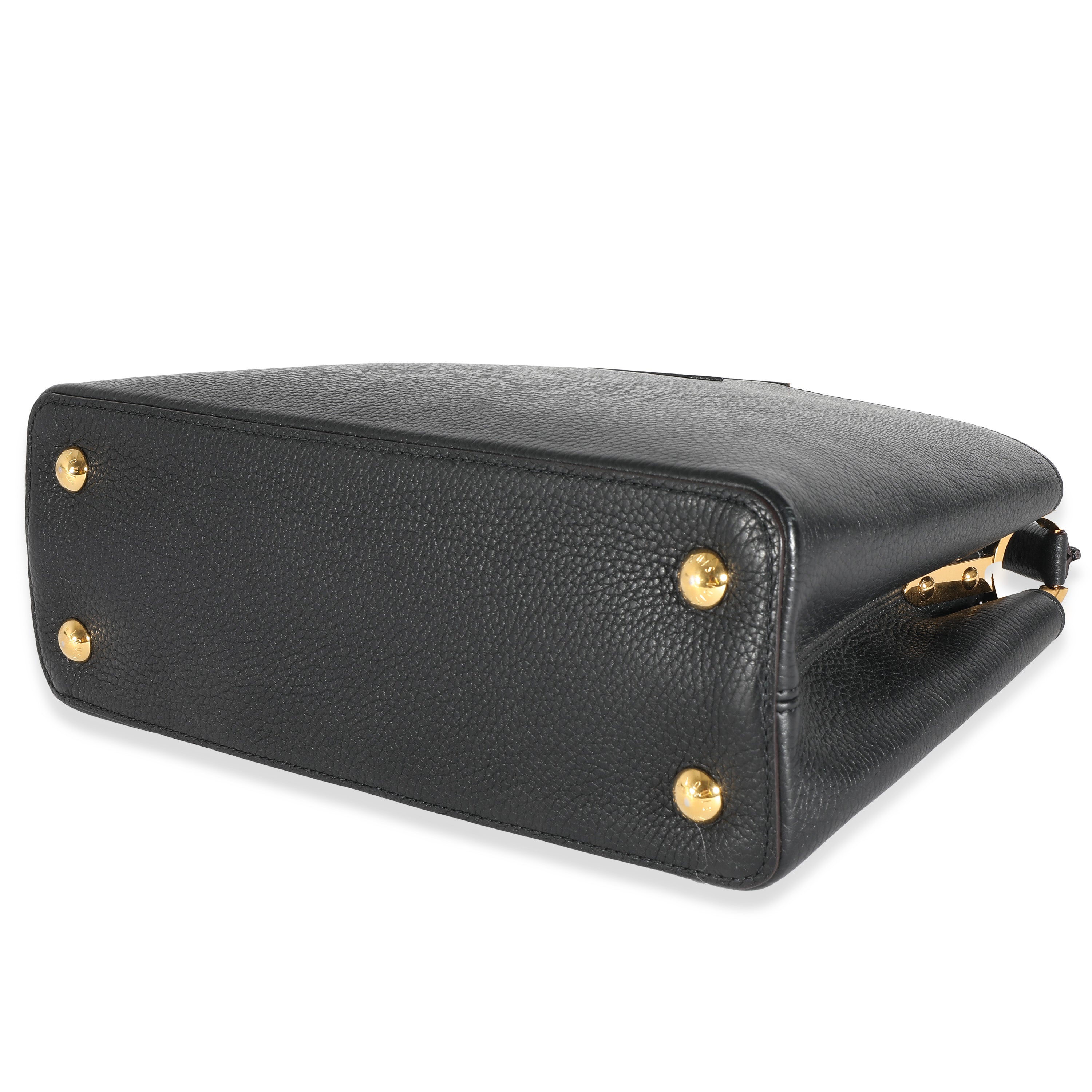 Louis Vuitton Black Taurillon Capucines MM