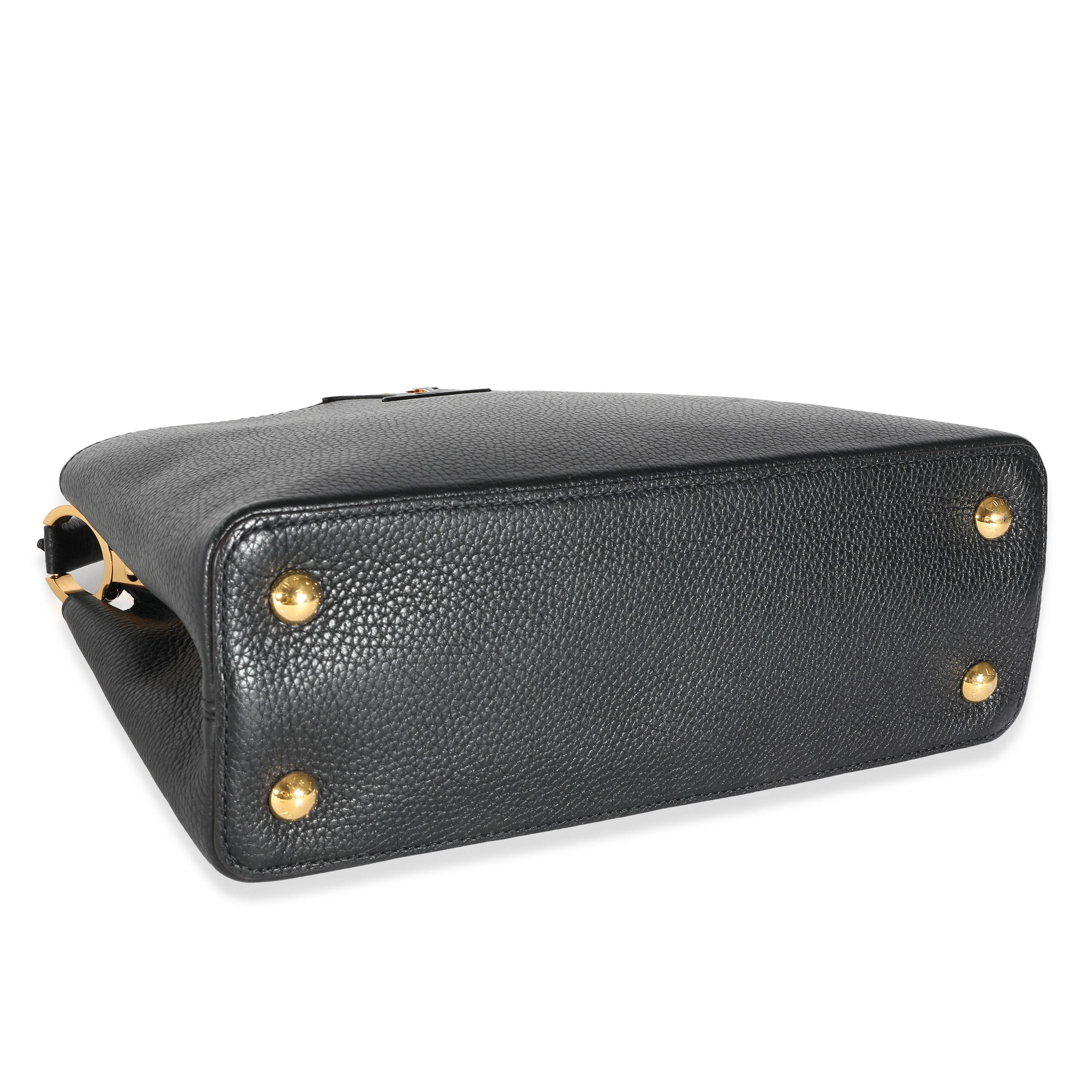 Louis Vuitton Black Taurillon Capucines MM