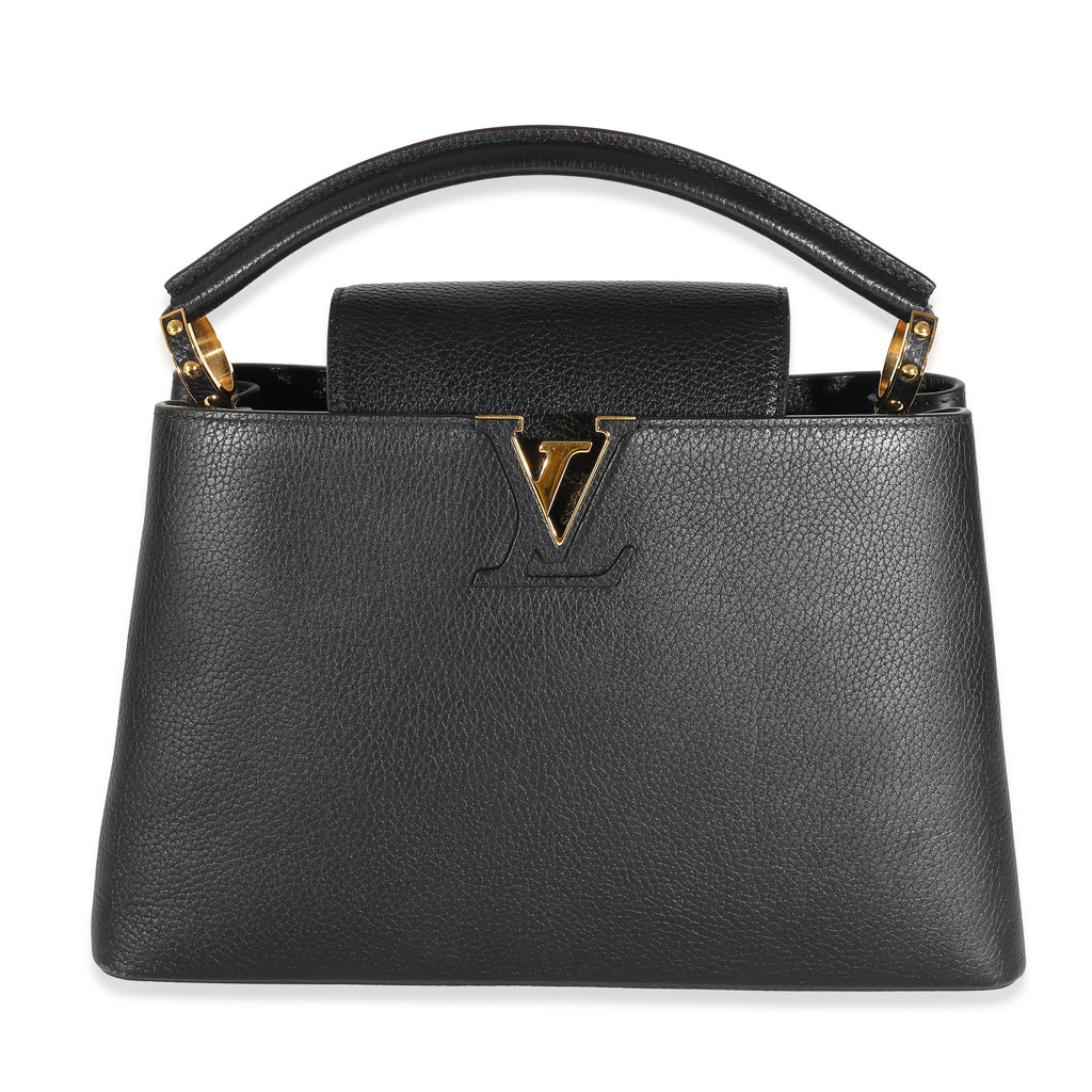 Louis Vuitton Black Taurillon Capucines MM