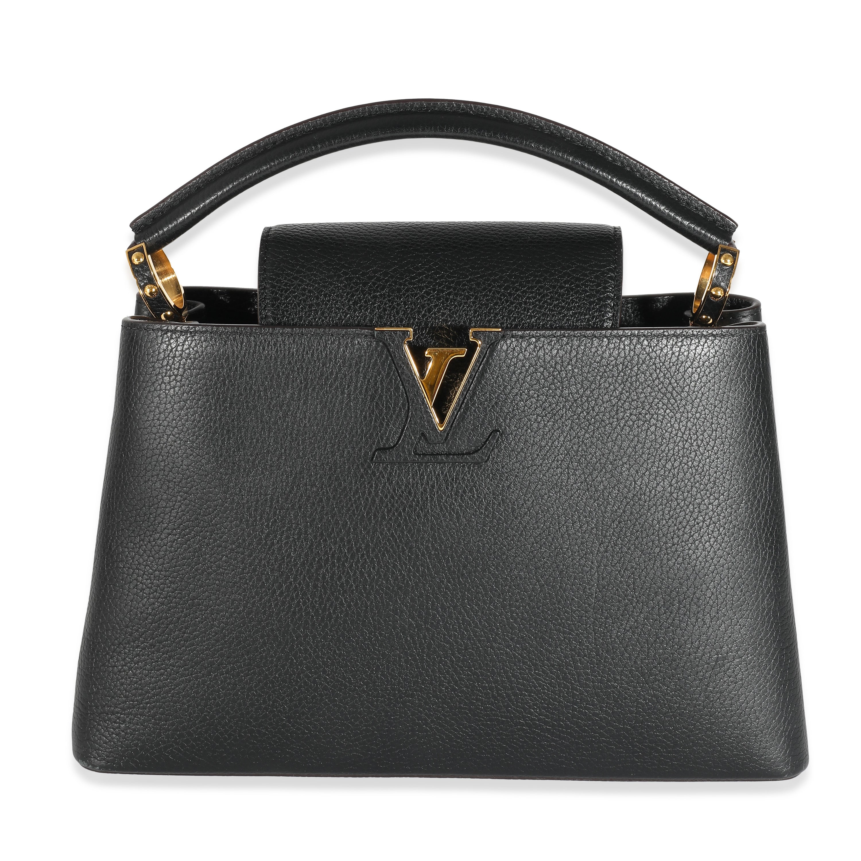 Louis Vuitton Black Taurillon Capucines MM