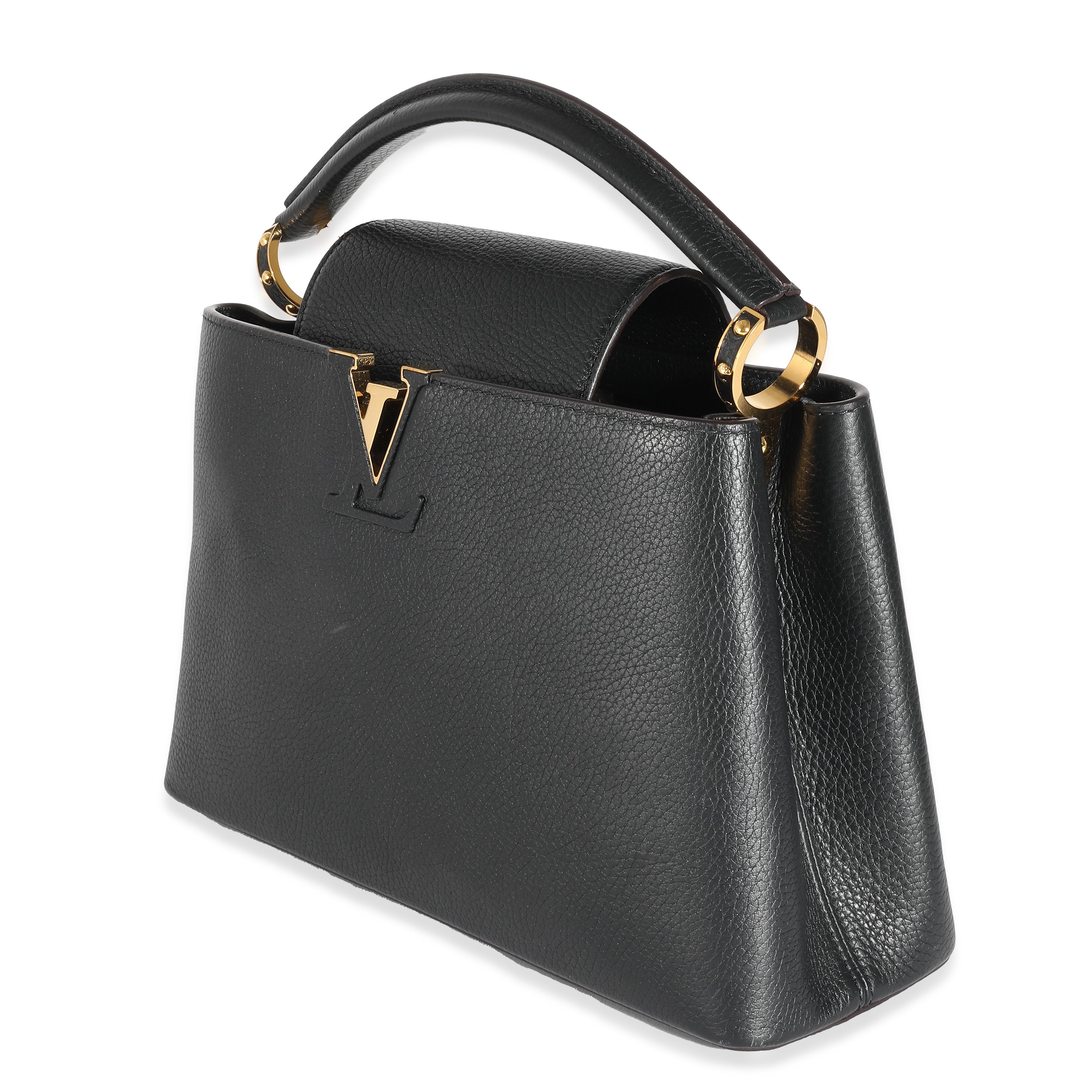 Louis Vuitton Black Taurillon Capucines MM