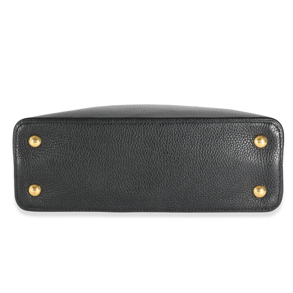 Louis Vuitton Black Taurillon Capucines MM