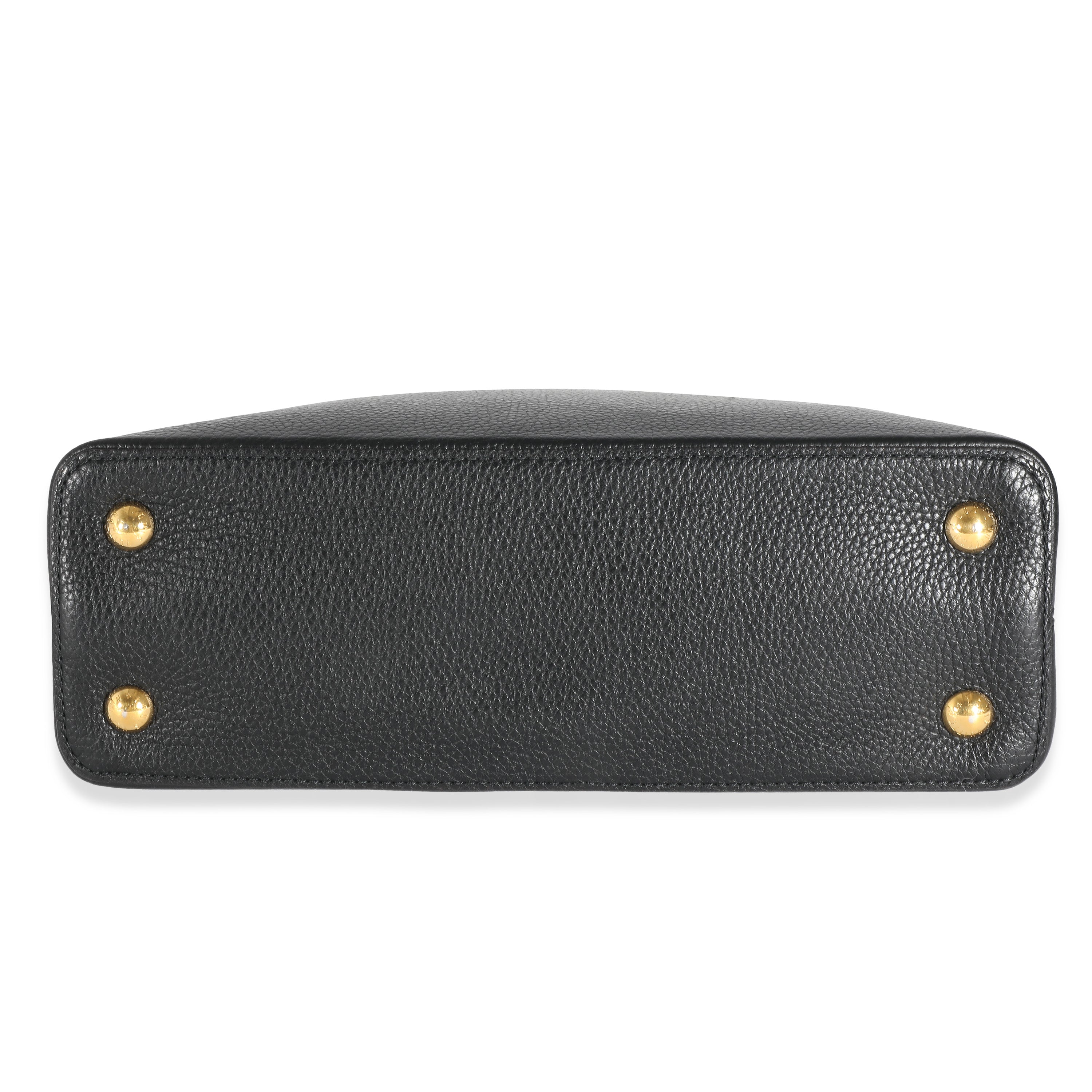 Louis Vuitton Black Taurillon Capucines MM
