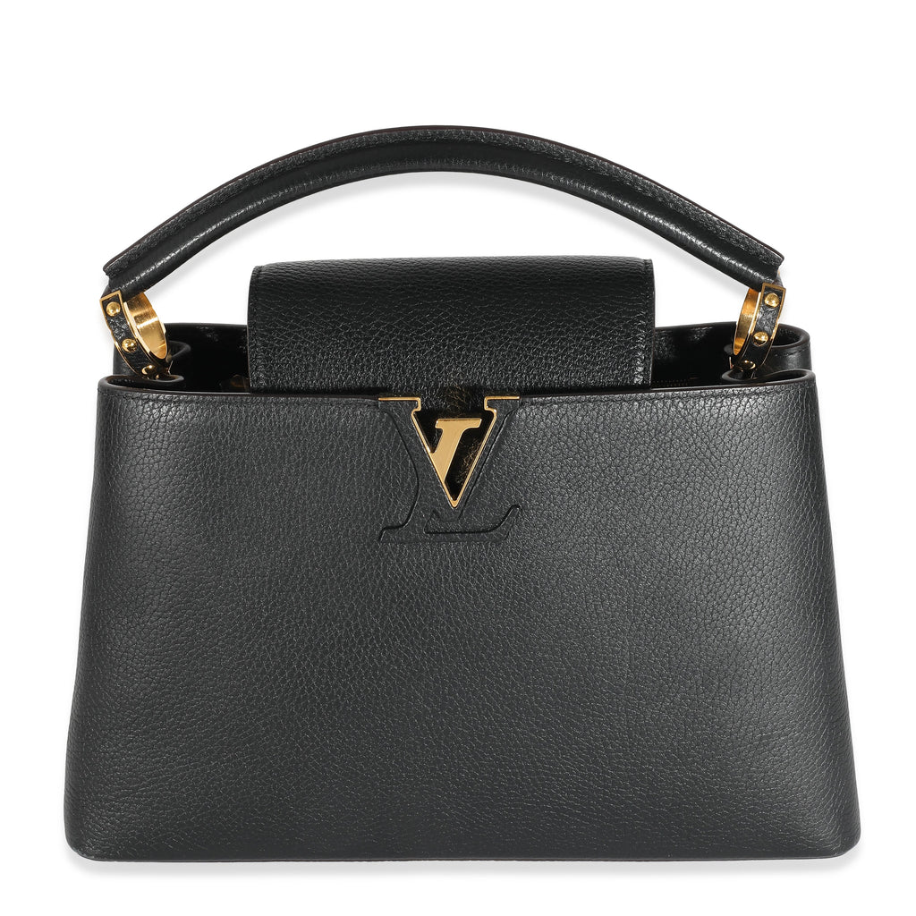 Louis Vuitton Black Taurillon Capucines MM