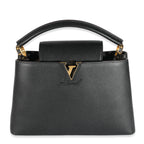 Louis Vuitton Black Taurillon Capucines MM