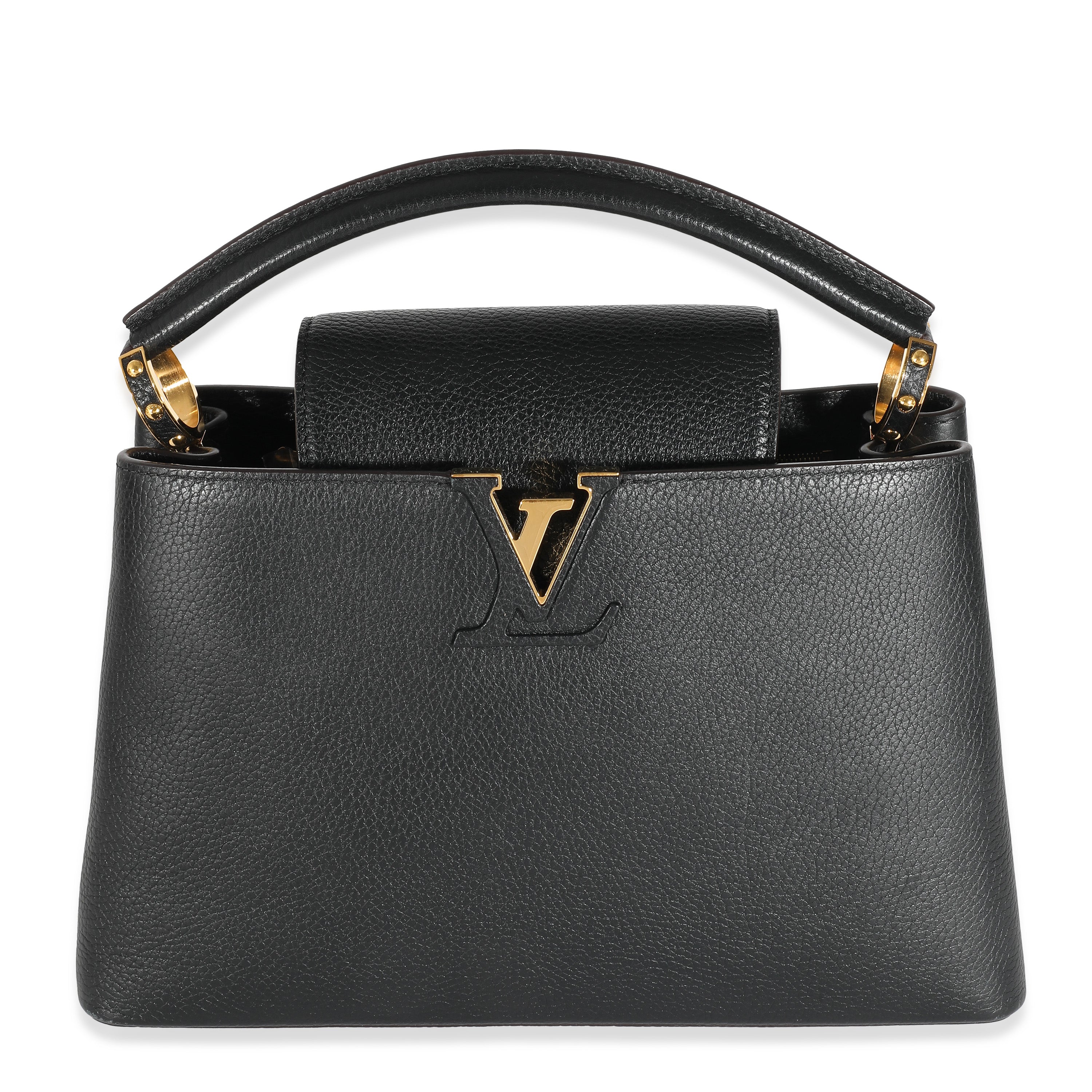 Louis Vuitton Black Taurillon Capucines MM