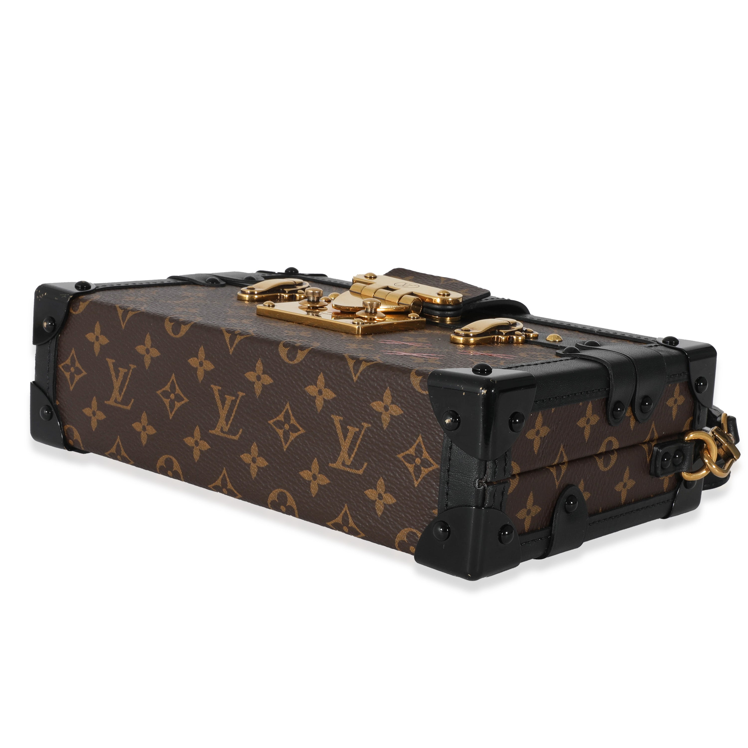 Louis Vuitton Louis Vuitton Monogram Canvas Black Calfskin Petite Malle