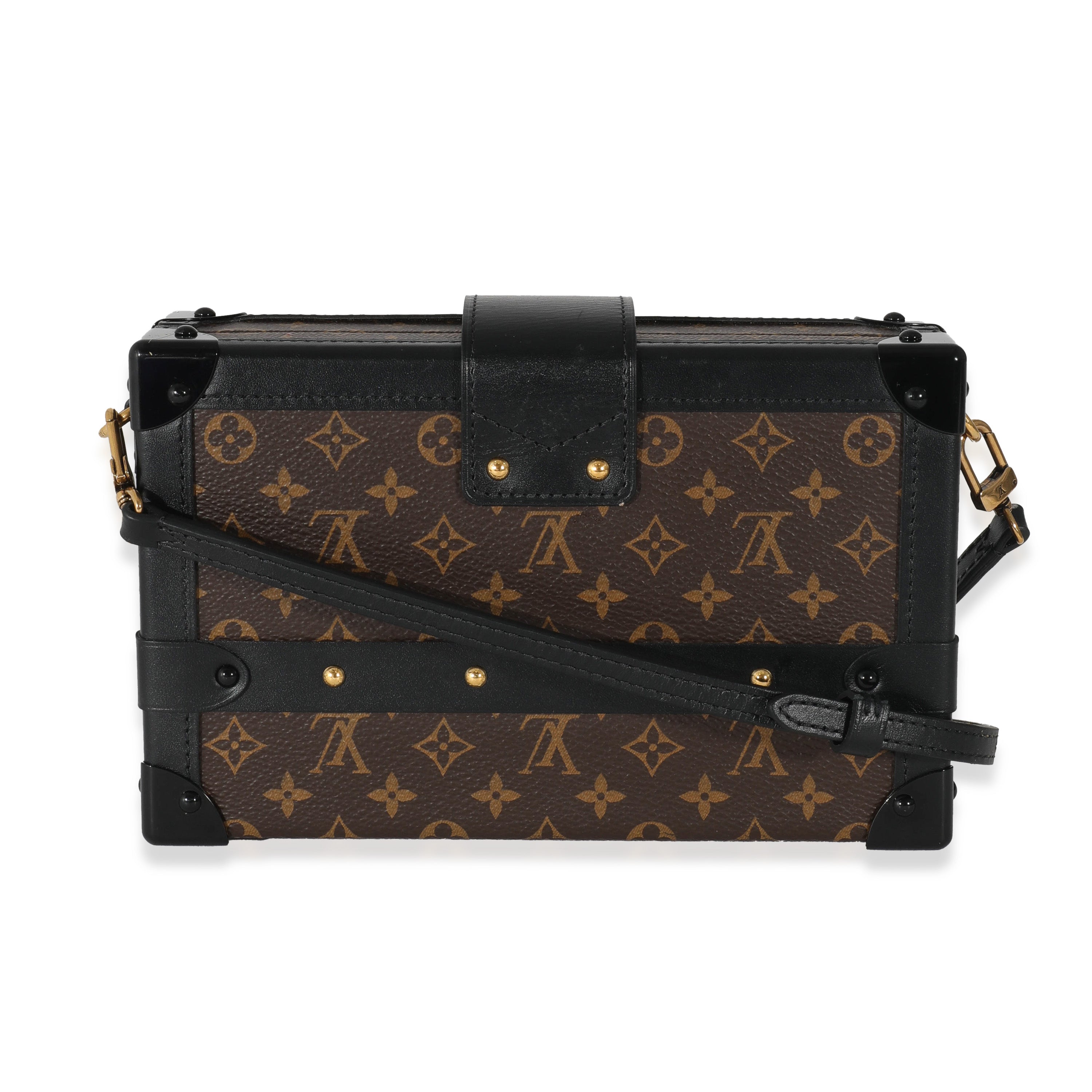Louis Vuitton Louis Vuitton Monogram Canvas Black Calfskin Petite Malle