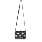 Louis Vuitton Louis Vuitton Black Beige Monogram Empreinte Double Zip Pochette