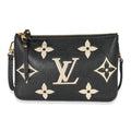 Louis Vuitton Louis Vuitton Black Beige Monogram Empreinte Double Zip Pochette