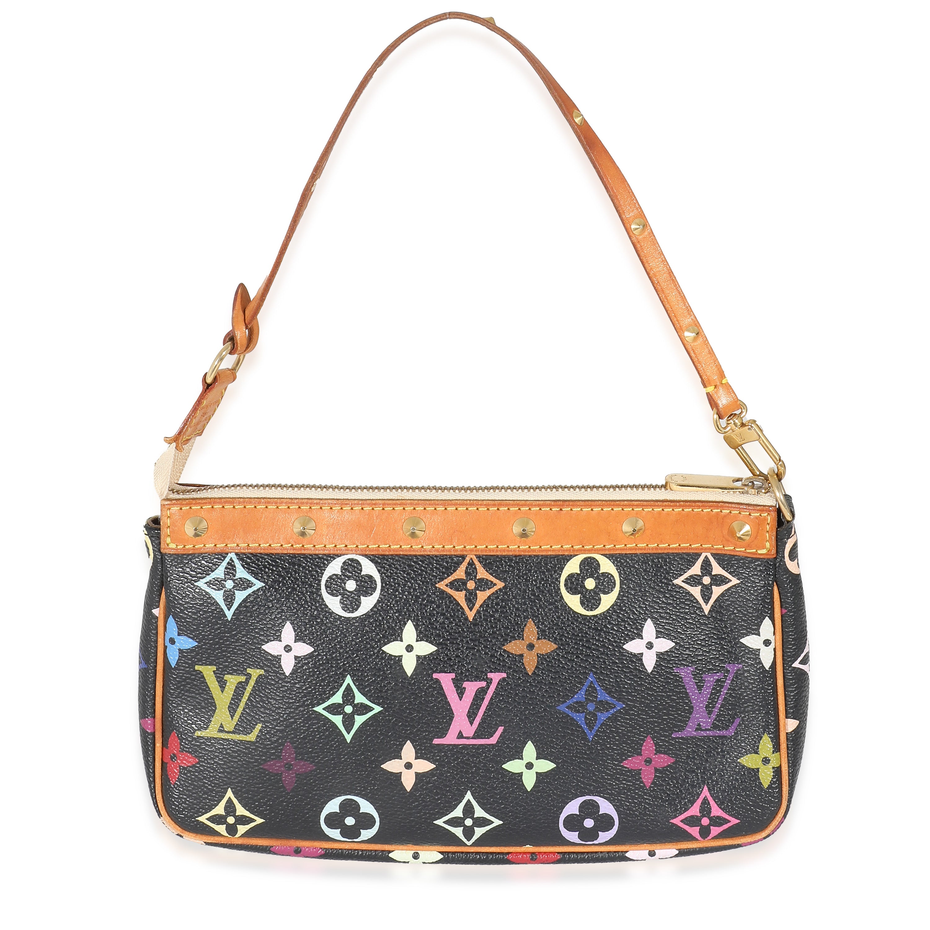 Louis Vuitton x Takashi Murakami Black Multicolor Canvas Pochette Accessories