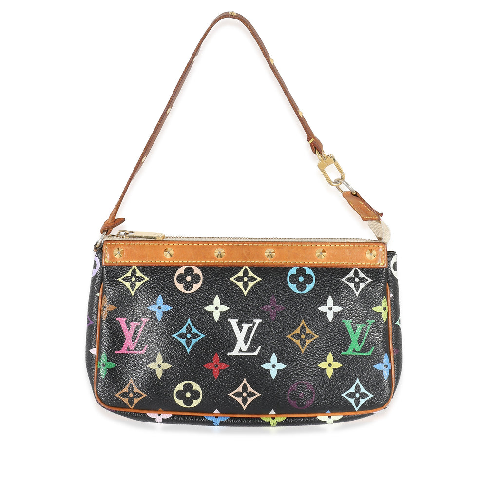 Louis Vuitton x Takashi Murakami Black Multicolore Canvas Pochette Accessoires