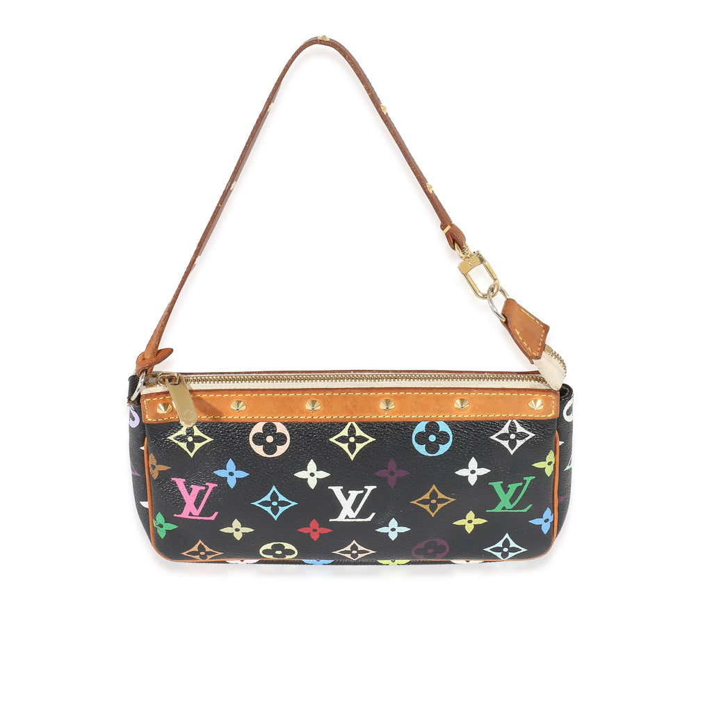 Louis Vuitton x Takashi Murakami Black Multicolore Canvas Pochette Accessoires