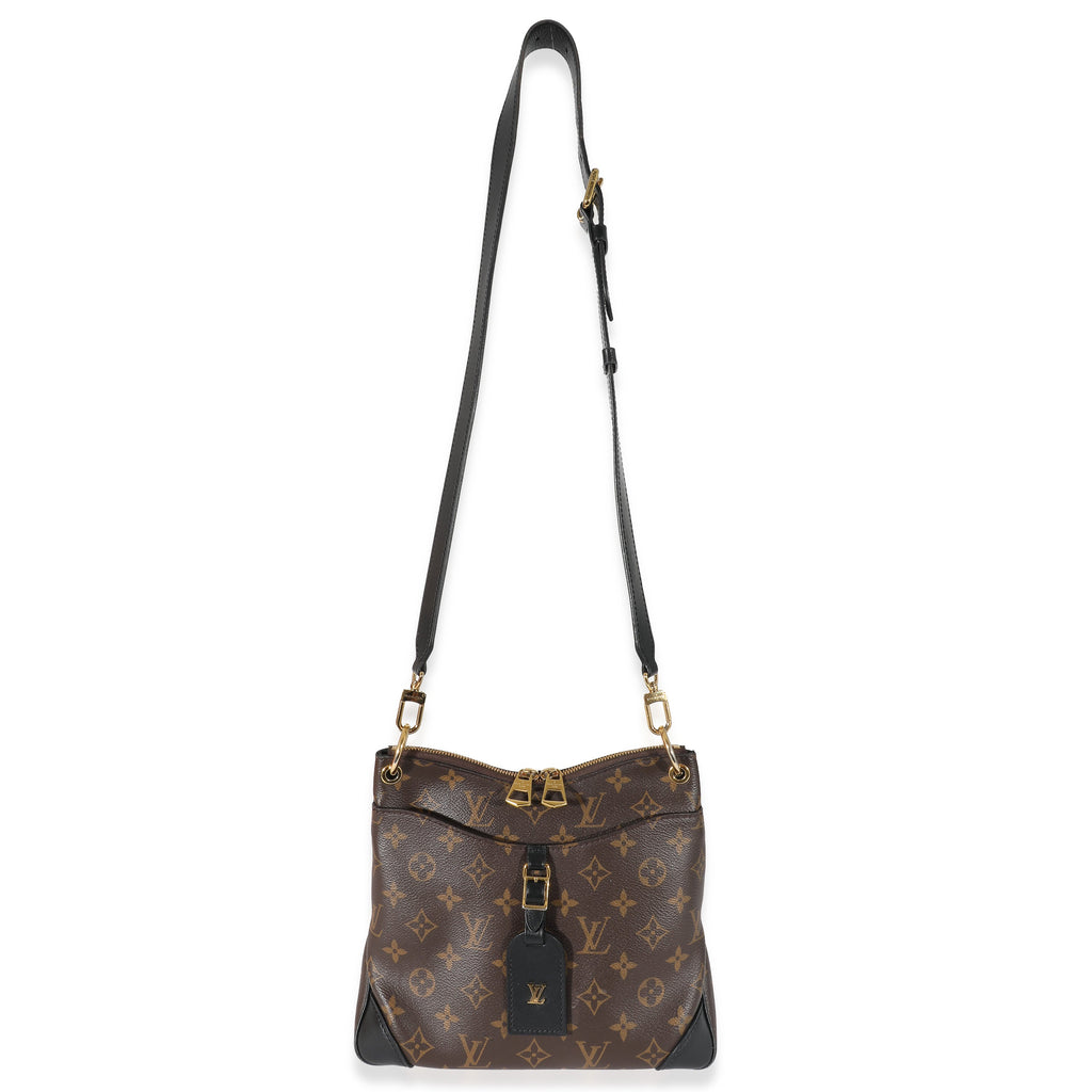 Louis Vuitton Louis Vuitton Black Leather Monogram Canvas Odeon PM