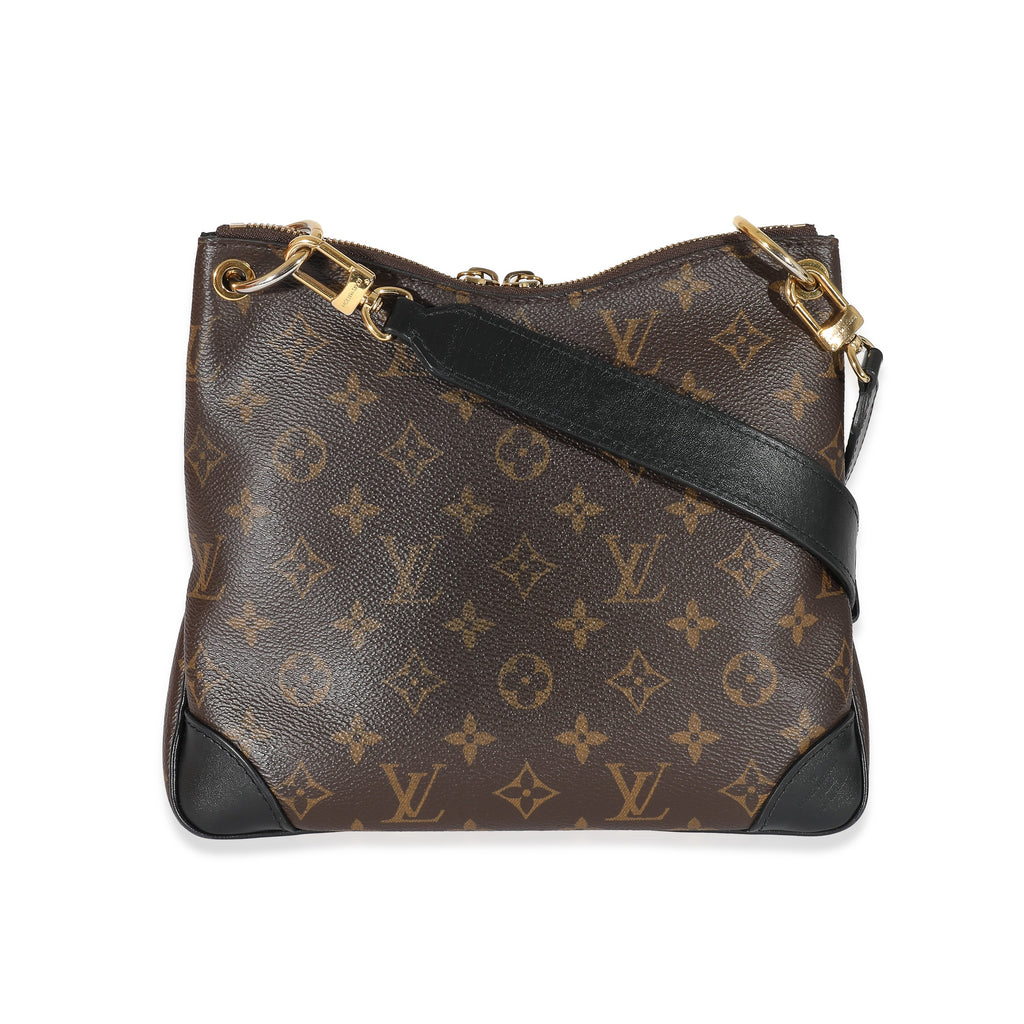 Louis Vuitton Louis Vuitton Black Leather Monogram Canvas Odeon PM