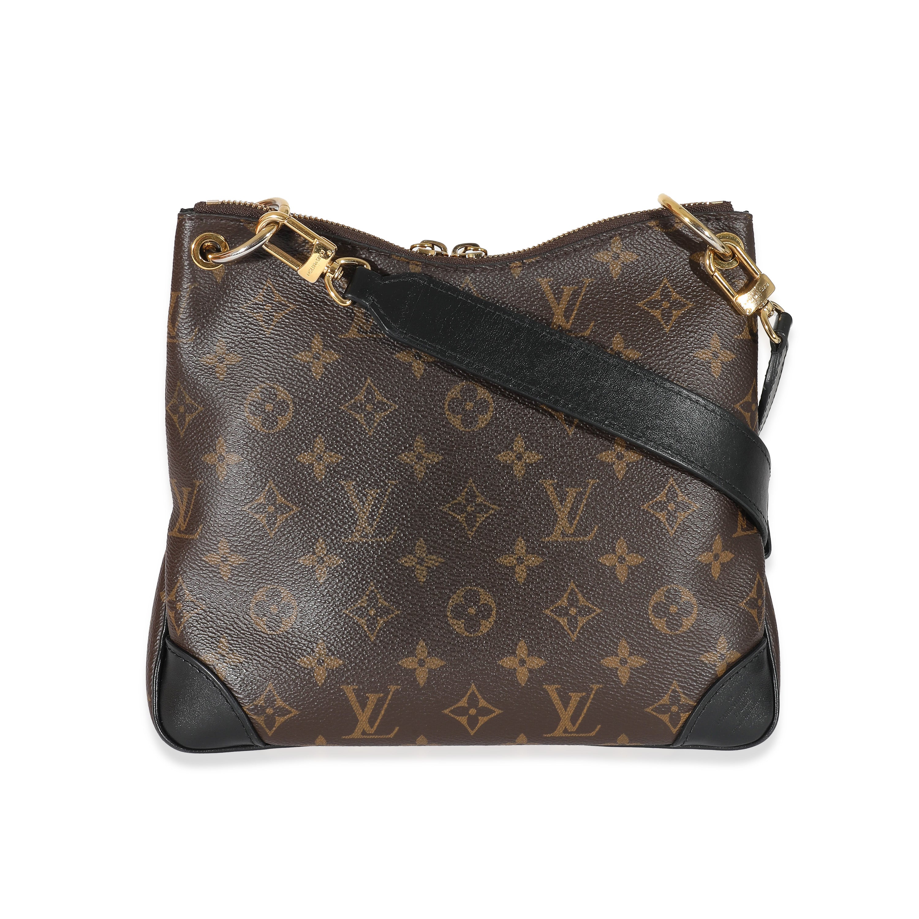 Louis Vuitton Louis Vuitton Black Leather Monogram Canvas Odeon PM