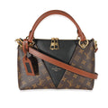 Louis Vuitton Louis Vuitton Black Leather Monogram Canvas V Tote BB