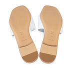 Louis Vuitton Louis Vuitton White Monogram Embossed Lambskin Revival Flat Mule