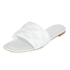 Louis Vuitton Louis Vuitton White Monogram Embossed Lambskin Revival Flat Mule