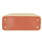 Louis Vuitton Caramel Leather & Beige Raffia Capucines MM