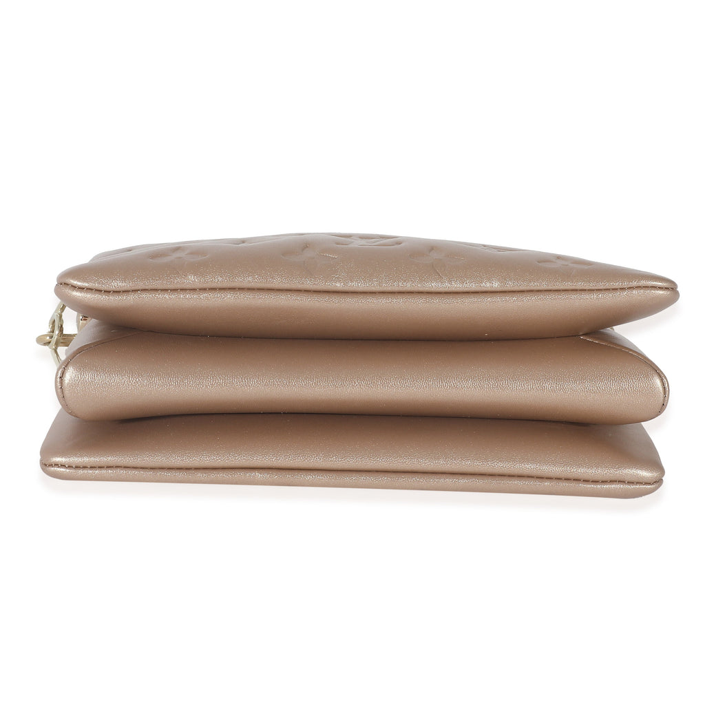 Louis Vuitton Louis Vuitton Light Gold Monogram Embossed Puffy Lambskin Coussin BB