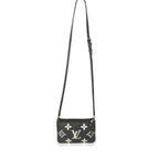Louis Vuitton Louis Vuitton Black & Beige Monogram Empreinte Double Zip Pochette