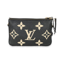 Louis Vuitton Louis Vuitton Black & Beige Monogram Empreinte Double Zip Pochette